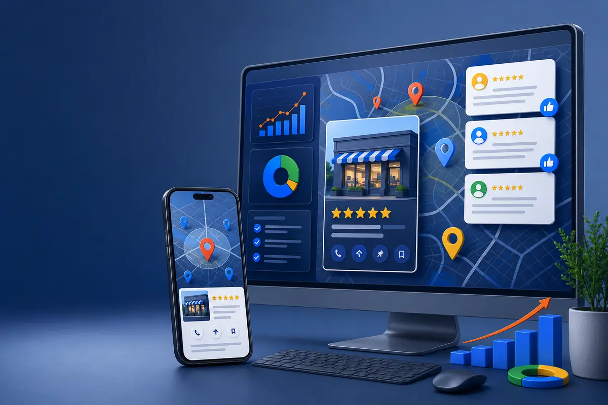 Google Business Profile management with local maps reviews and business visibility