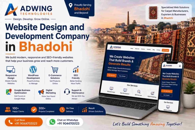 Website Design and Development Company in Bhadohi – Adwing Technologies.
