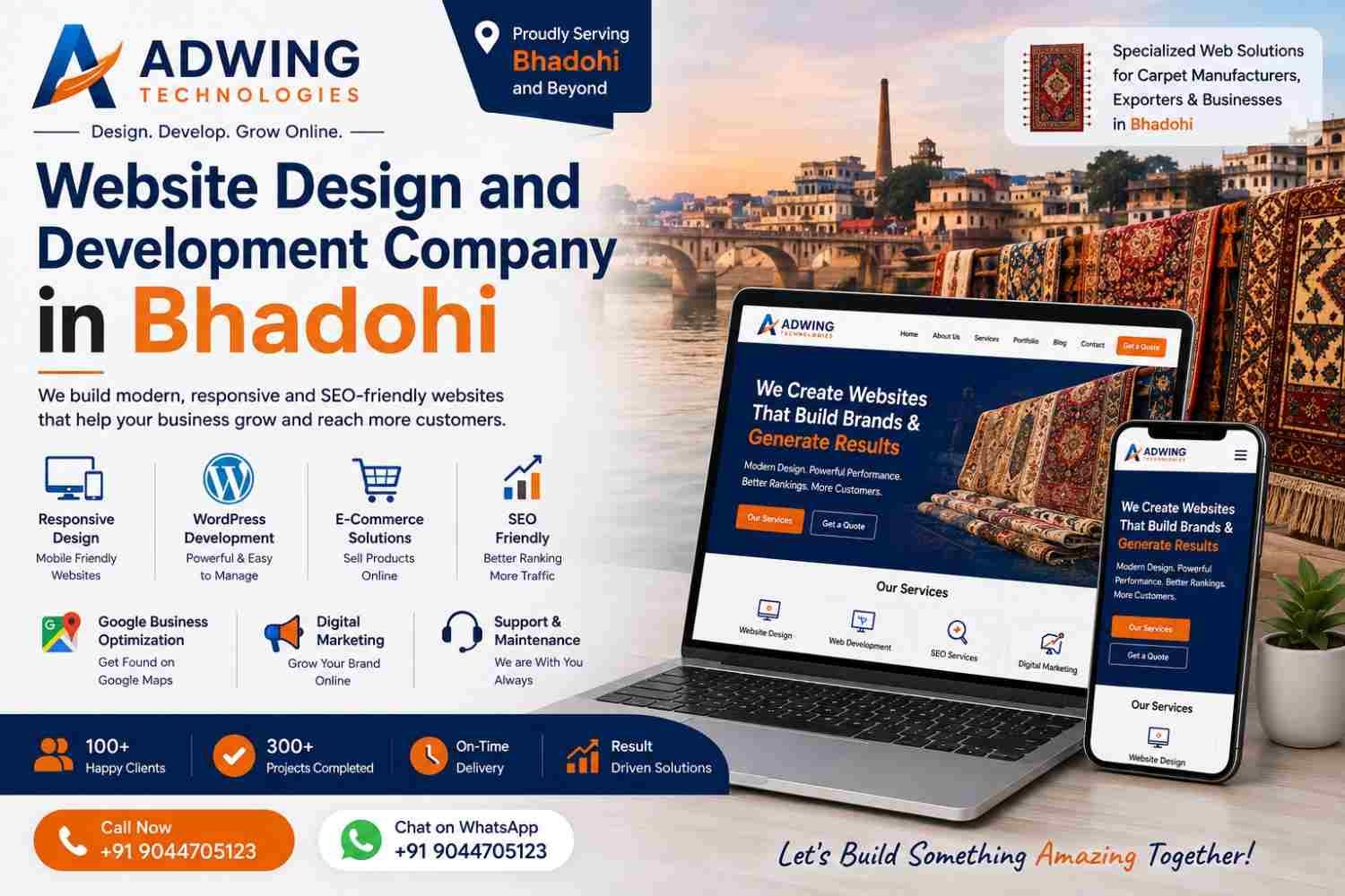 Website Design and Development Company in Bhadohi – Adwing Technologies.