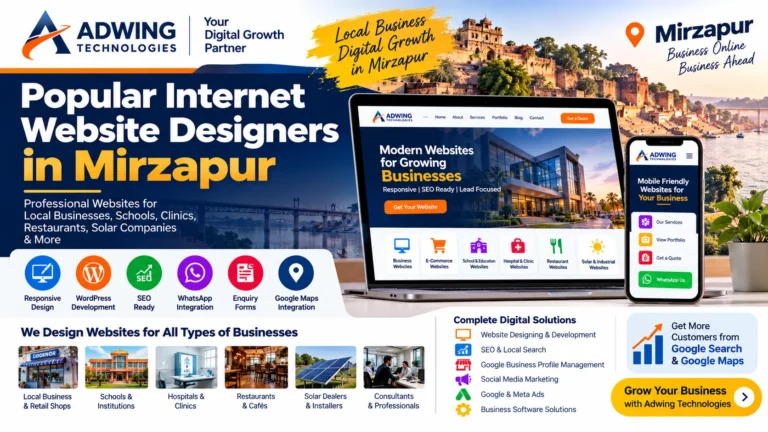 Popular Internet Website Designers in Mirzapur | Adwing Technologies